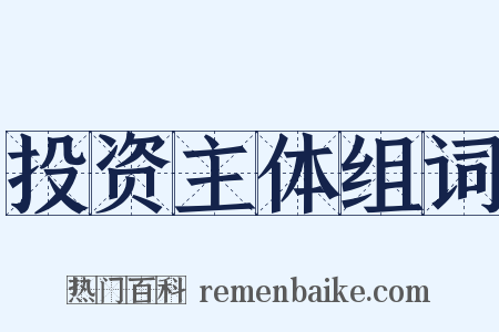 投资主体组词是什么意思的图片